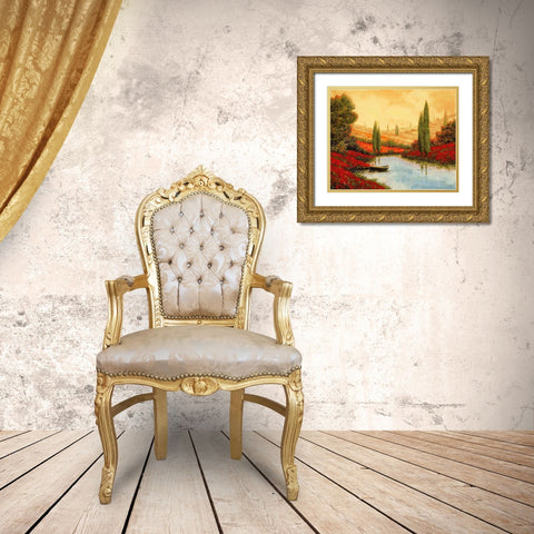 Silenzio Tra I Cipressi Gold Ornate Wood Framed Art Print with Double Matting by Borelli, Guido