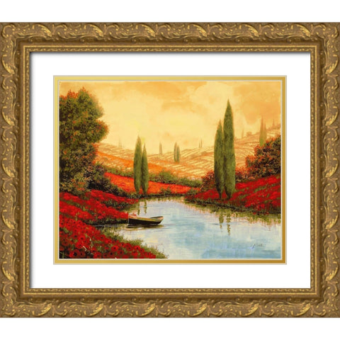 Silenzio Tra I Cipressi Gold Ornate Wood Framed Art Print with Double Matting by Borelli, Guido