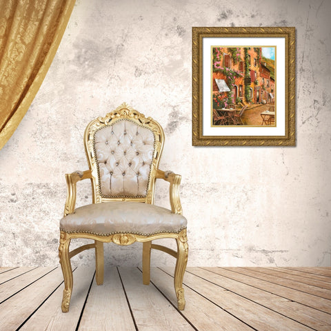 Il Bar Sulla Discesa Gold Ornate Wood Framed Art Print with Double Matting by Borelli, Guido