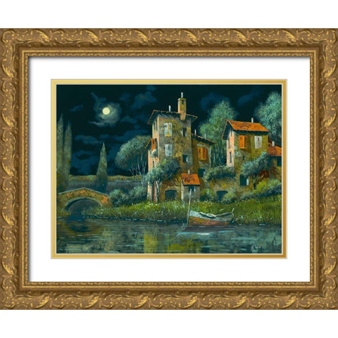 Notte Nera Gold Ornate Wood Framed Art Print with Double Matting by Borelli, Guido