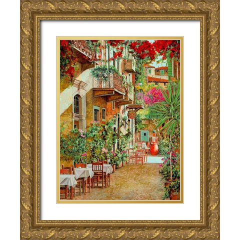 Rethimnon Crete Gold Ornate Wood Framed Art Print with Double Matting by Borelli, Guido