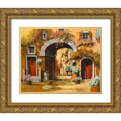 Arco Arancio Gold Ornate Wood Framed Art Print with Double Matting by Borelli, Guido