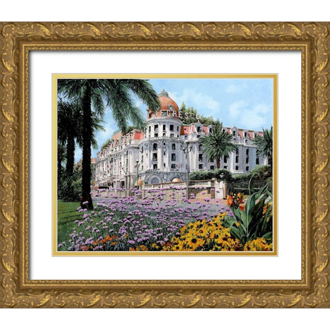 Hotel Negresco Gold Ornate Wood Framed Art Print with Double Matting by Borelli, Guido