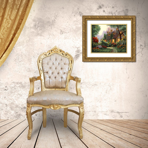 Ultime luci dalle finestre Gold Ornate Wood Framed Art Print with Double Matting by Borelli, Guido