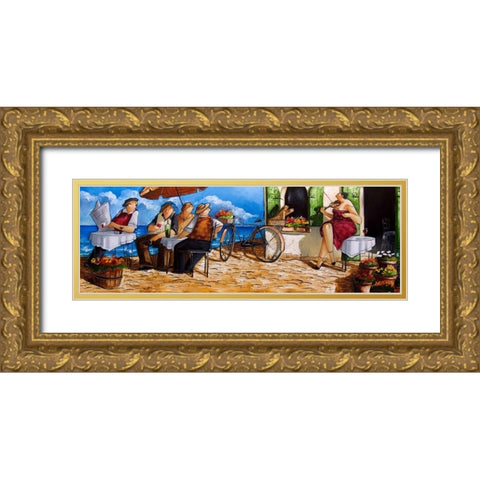 The Violinist I Gold Ornate Wood Framed Art Print with Double Matting by West, Ronald