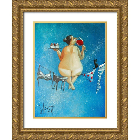 Out of This World Gold Ornate Wood Framed Art Print with Double Matting by West, Ronald