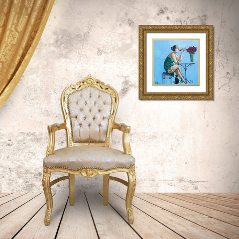 Three Sisters I Gold Ornate Wood Framed Art Print with Double Matting by West, Ronald