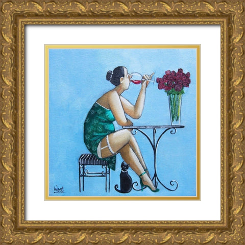 Three Sisters I Gold Ornate Wood Framed Art Print with Double Matting by West, Ronald