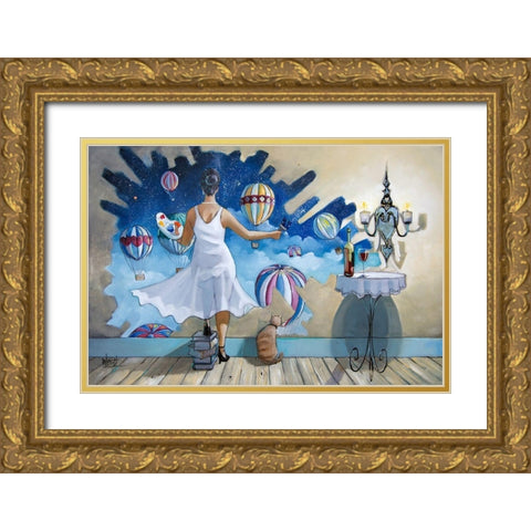When I Dream II Gold Ornate Wood Framed Art Print with Double Matting by West, Ronald