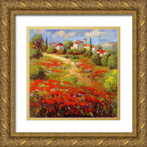 Country Village II Gold Ornate Wood Framed Art Print with Double Matting by Hulsey