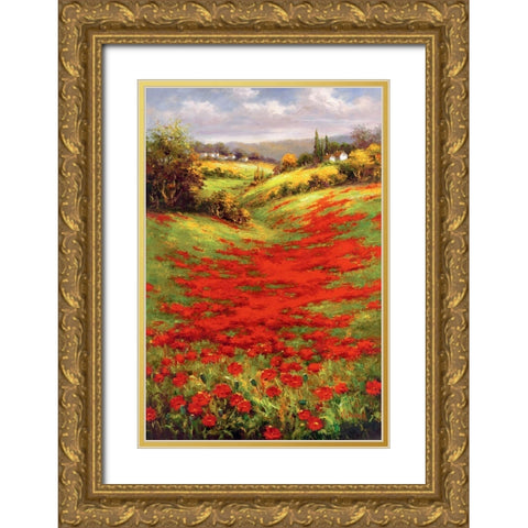 Valley View I Gold Ornate Wood Framed Art Print with Double Matting by Hulsey