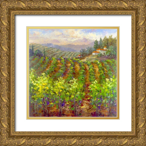 Vineyard Villa Gold Ornate Wood Framed Art Print with Double Matting by Hulsey