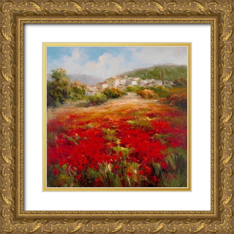 Papavero Villagio Gold Ornate Wood Framed Art Print with Double Matting by Hulsey