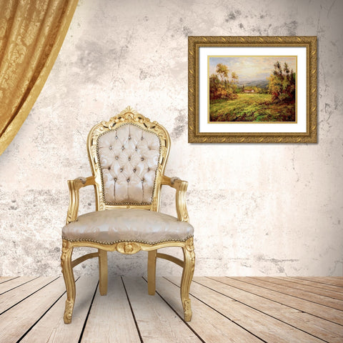 In the Countryside Gold Ornate Wood Framed Art Print with Double Matting by Hulsey
