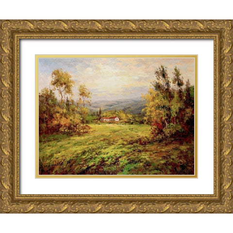 In the Countryside Gold Ornate Wood Framed Art Print with Double Matting by Hulsey
