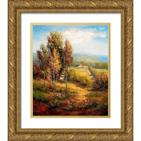 Road to Home Gold Ornate Wood Framed Art Print with Double Matting by Hulsey
