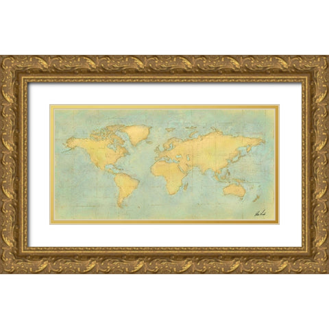 Map I Gold Ornate Wood Framed Art Print with Double Matting by Novak, Rick