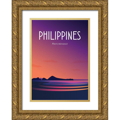 phlippines travel poster Gold Ornate Wood Framed Art Print with Double Matting by ARCTIC FRAME