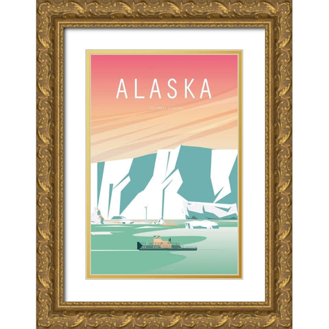 Alaska Gold Ornate Wood Framed Art Print with Double Matting by ARCTIC FRAME