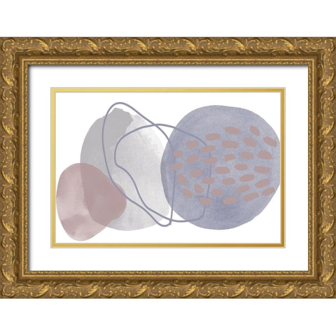 Minimalist Pink Purple Palette II Gold Ornate Wood Framed Art Print with Double Matting by Orlov, Irena