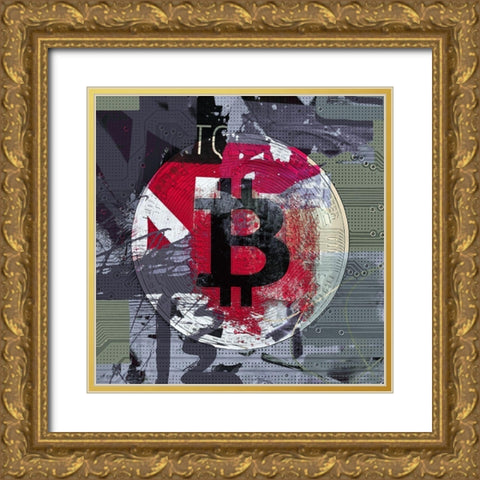 Bitcoin Crypto Currency I Gold Ornate Wood Framed Art Print with Double Matting by Orlov, Irena