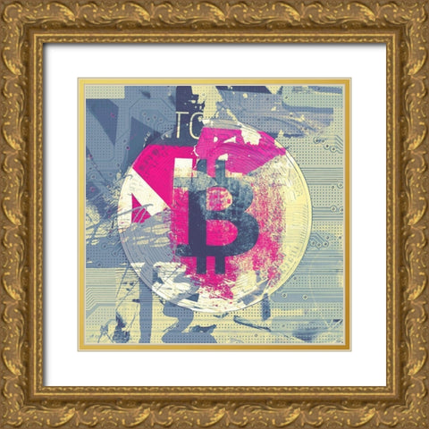 Bitcoin Crypto Currency II Gold Ornate Wood Framed Art Print with Double Matting by Orlov, Irena