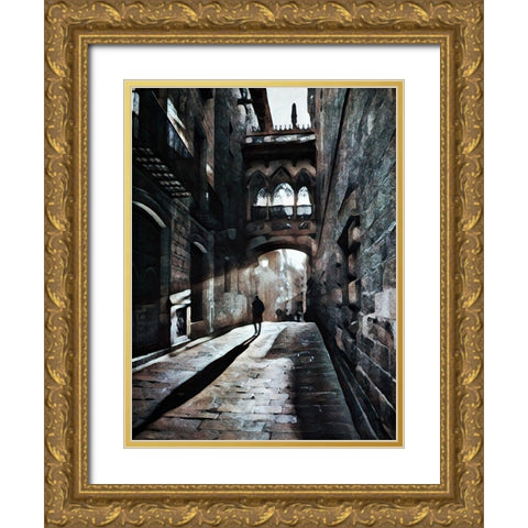 Shadowed by Solitude Gold Ornate Wood Framed Art Print with Double Matting by Aldridge, Ashley