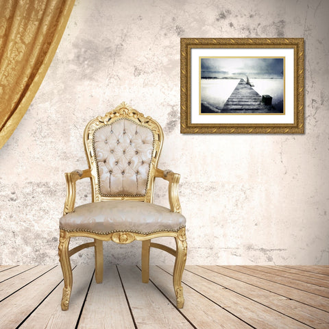 Foggy Jetty Gold Ornate Wood Framed Art Print with Double Matting by Curinga, Kim