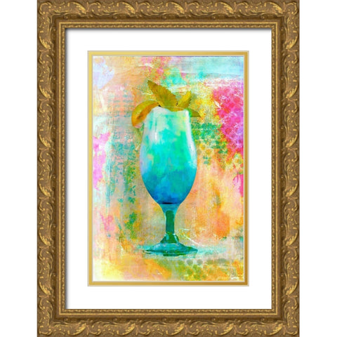 Cocktail Night Gold Ornate Wood Framed Art Print with Double Matting by Haase, Andrea