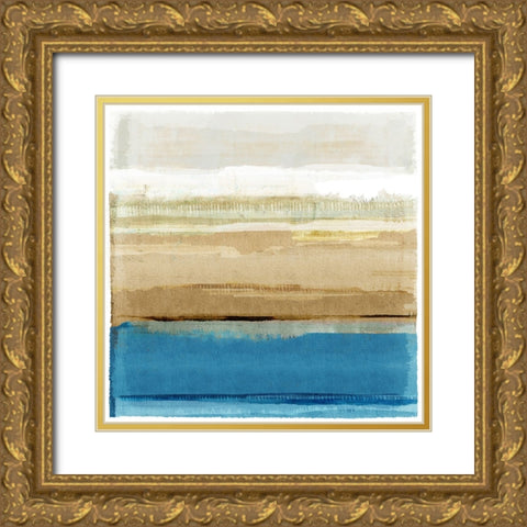 Blue Daze I Gold Ornate Wood Framed Art Print with Double Matting by Kouta, Flora