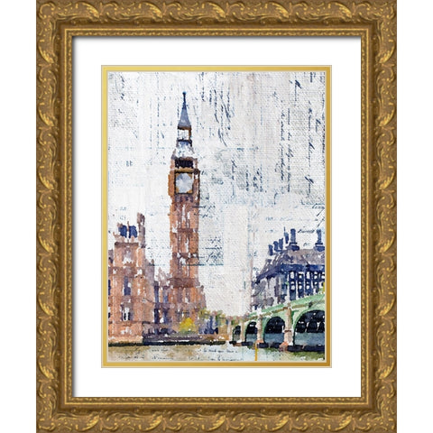 London I Gold Ornate Wood Framed Art Print with Double Matting by Orlov, Irena