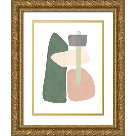 Sticks and Stones II Gold Ornate Wood Framed Art Print with Double Matting by Schlotzhauer, Jim