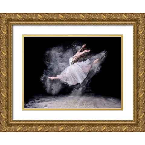 Cloud Dancer Gold Ornate Wood Framed Art Print with Double Matting by Pentony Ma, Pauline