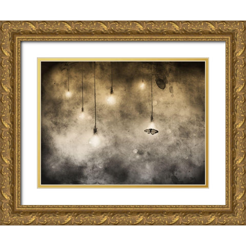 attraction Gold Ornate Wood Framed Art Print with Double Matting by Hummel, Jeffrey