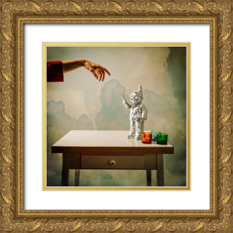 Holy shit Gold Ornate Wood Framed Art Print with Double Matting by Ambra