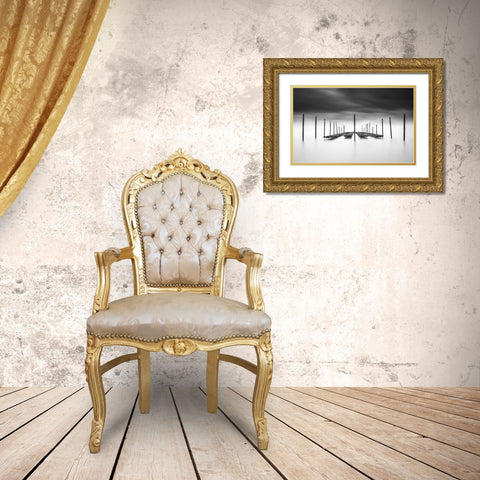 The Oyster Bar Gold Ornate Wood Framed Art Print with Double Matting by Staelens, Christophe