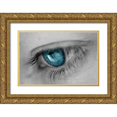 Music in Her Eyes Gold Ornate Wood Framed Art Print with Double Matting by Garci, Xavier