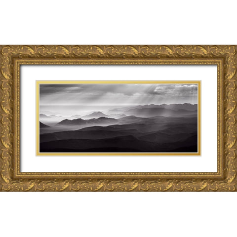 Namib Desert by air Gold Ornate Wood Framed Art Print with Double Matting by Guijt, Richard