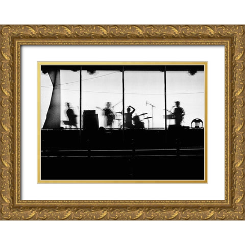 the music Gold Ornate Wood Framed Art Print with Double Matting by Hee Han, Dong