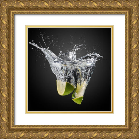 Fresh Limes! Gold Ornate Wood Framed Art Print with Double Matting by Yunta, Isma