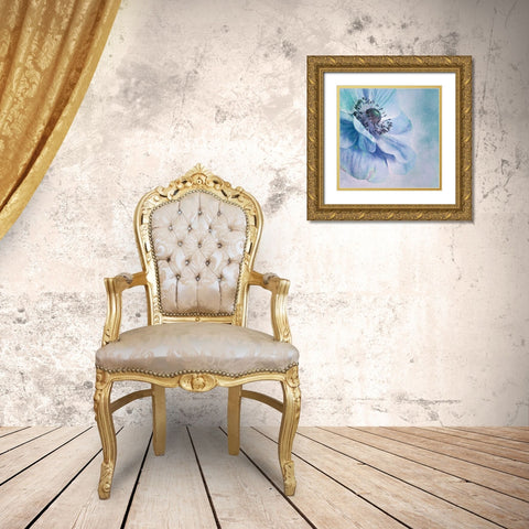 Shades of Blue Gold Ornate Wood Framed Art Print with Double Matting by Wettstein, Priska