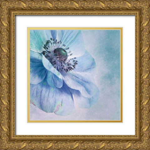 Shades of Blue Gold Ornate Wood Framed Art Print with Double Matting by Wettstein, Priska