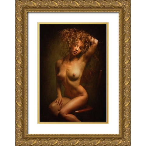 Julia Gold Ornate Wood Framed Art Print with Double Matting by Rise, Zachar
