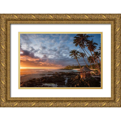 Return to Paradise Gold Ornate Wood Framed Art Print with Double Matting by Vandewalle, Richard