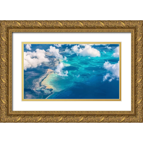 Sand Beach meets ocean Gold Ornate Wood Framed Art Print with Double Matting by (David) Dai, Wei
