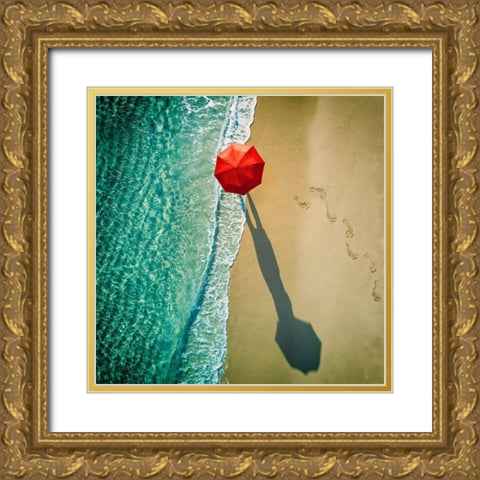 deep water Gold Ornate Wood Framed Art Print with Double Matting by Ambra