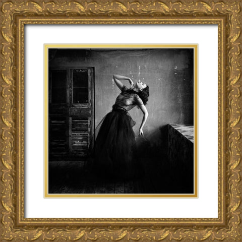 Olya Gold Ornate Wood Framed Art Print with Double Matting by Darzi, Mike