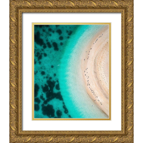 Hot Summer Gold Ornate Wood Framed Art Print with Double Matting by Alnomas, Faisal