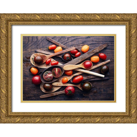 Spoonsandtomatoes Gold Ornate Wood Framed Art Print with Double Matting by Karina, Aleksandrova