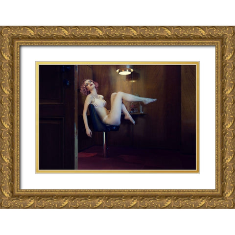 Channeling Marilyn Gold Ornate Wood Framed Art Print with Double Matting by Peeters, Bart